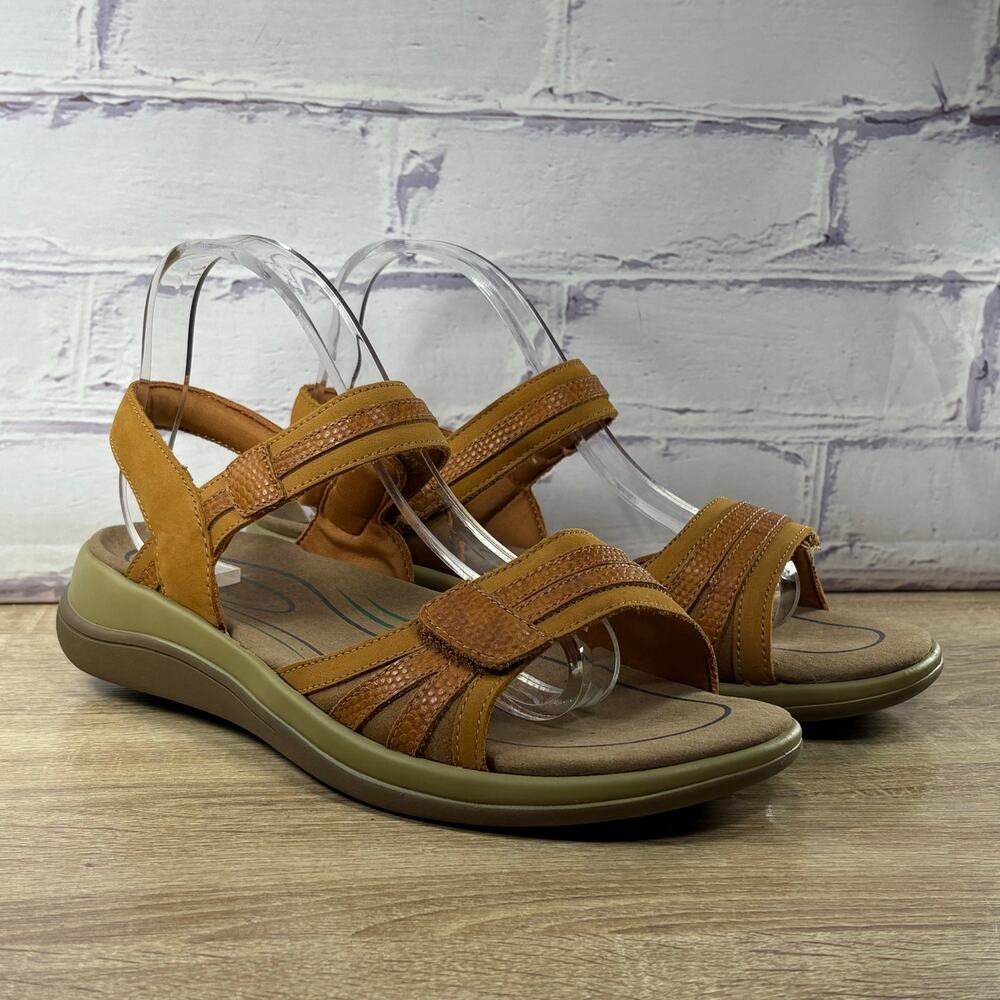Orthofeet Paloma 936 Camel Slingback Sandals Women's 10.5 D Wide Comfort Leather